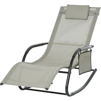 Zahradní lehátko Houpací lehátko 150 x 62 x 88 cm | černé + světle šedé