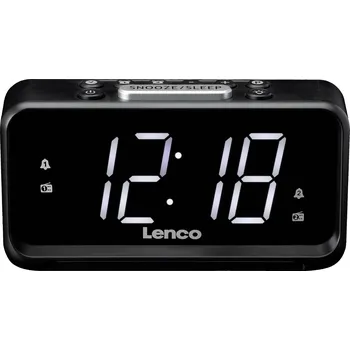 Radiopřijímač Lenco CR-28BK stolní rádio, FM, AM, FM, USB, funkce alarmu, černá