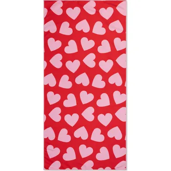 Plážový ručník z mikrovlákna 135 x 65 cm Hearts