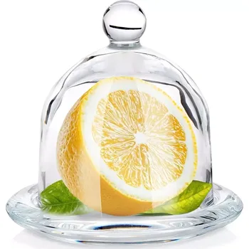Dóza na potraviny Skleněná dóza na citron s klošem 9,5 × 9,5 cm Vilde