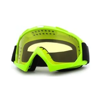 Motocyklové brýle TXR MX brýle Core zelené s žlutými plexi (ultralehký rám; dvojitý elastický popruh; odolné plexi; efektivní ventilace)