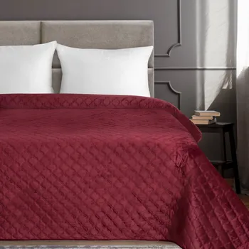Přehoz na lůžko PŘEHOZ NA POSTEL VELVET3 170X210 CM BORDOVÝ