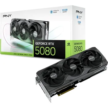 Grafická karta PNY VGA Nvidia GeForce RTX 5080 16GB Triple Fan DLSS 4, RTX 5080, 16GB GDDR7, 3x DP, 1x HDMI VCG508016TFXPB1