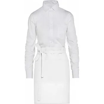 Kuchyňská zástěra SG Accessories - BISTRO (Ex JASSZ Bistro) Krátká recyklovaná zástěra Brussels s přední kapsou Barva: Bílá