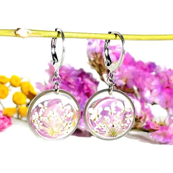 Náušnice Šperk z pravých květin - Náušnice Kvítky mrkve