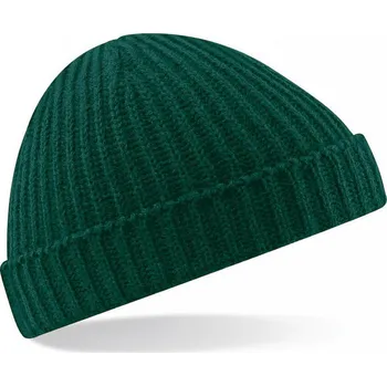 Čepice Beechfield Čepice ze žebrovaného materiálu v retro stylu Barva: Zelená lahvová