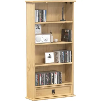 Knihovna vidaXL Skříňka na CD Corona 52 x 17,5 x 103 cm masivní borové dřevo [4002781] Barva: Medový vosk
