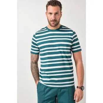 Pánské tričko JP1880, Plus size Tričko JP1880, pruhy, krátké rukávy, do 8XL pro plnoštíhlé nadměrná velikost, 846762748-1456, tyrkysový, 7XL, Plus size oblečení, Oblečení pro vysoké muže, Nadměrné velikosti, Oblečení pro plnoštíhlé.