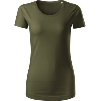 Dámské tričko MALFINI Dámské lehce vypasované tričko Malfini z organické bavlny 160 g/m Barva: military, Velikost: XS