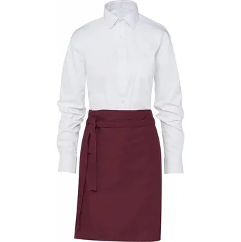 Kuchyňská zástěra SG Accessories - BISTRO Krátká číšnická zástěra Brussels s pevným páskem 78 x 52 cm Barva: Vínová
