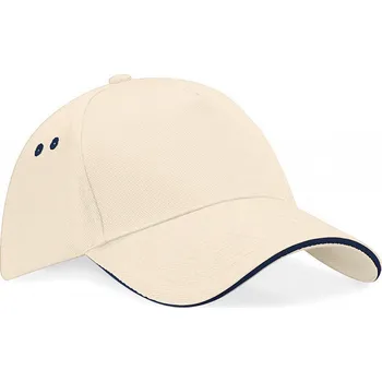 Kšiltovka Beechfield 5 panelová čepice Ultimate Sandwich Peak Barva: přírodní - modrá námořní