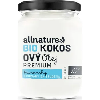 Rostlinný olej Allnature Kokosový olej panenský BIO 200 ml