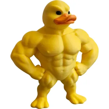 Dekorativní figurka svalnatá kachna 4 x 2,7 x 7 cm Vtipná bytová a zahradní dekorace originální soška na stůl nebo poličku