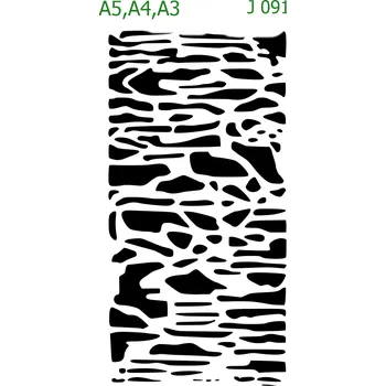 Plastová šablona pro malování - Strukturální vzory - Abstraktní vzor (J091) - A5 , Lepící fólie