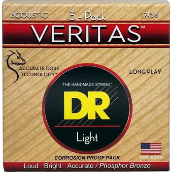 Hudební nástroj DR Strings VTA-12 Veritas 3-Pack Struny pro akustickou kytaru (Jako nové)