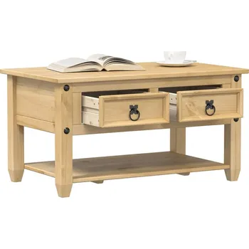 Konferenční stolek vidaXL Konferenční stolek se zásuvkami Corona 85x50x45 cm borové dřevo [4002772] Barva: Medový vosk