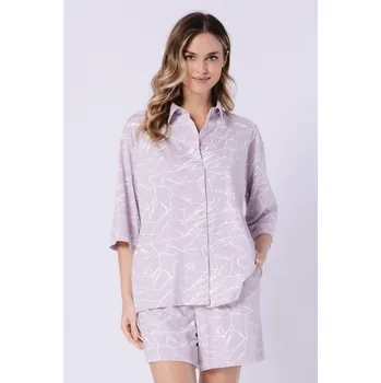 Pyžamo Leveza 1706 Žaneta kr/r M-2XL rozepínací lila XXL