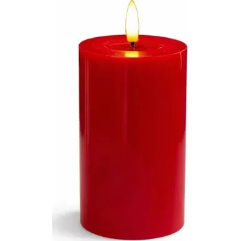 Svíčka SIRIUS LED svíčka na baterie vosková Sille Red, Ø 7,5 × 15 cm, červená, 2× AA