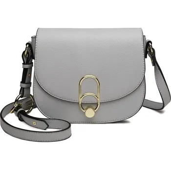 Kabelka MISS LULU Elegantní crossbody kabelka se sponou - šedá