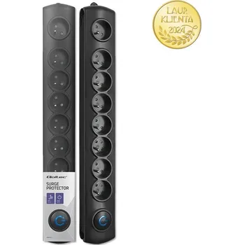 Přepěťová ochrana Qoltec 50114 Prodlužovací kabel Qoltec | 8 zásuvek | 3 m | Černá | Rychlé přepínání (Přepěťové ochrany Qoltec nabízejí spolehlivé a bezpečné použití doma, v kanceláři a kdekoli, kde potřebujete rozšířit možnosti přístupu k napájení.)
