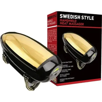 Masážní přístroj Handheld masážní přístroj s ohřevem, vibrační funkcí, 2 rychlosti, lithium-iontová baterie, kompaktní design pro hloubkovou masáž zlatá