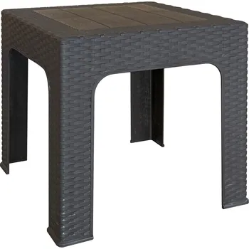 Konferenční stolek Zahradní odkládací stolek ZAMA 42x42x42 cm, plast hnědý
