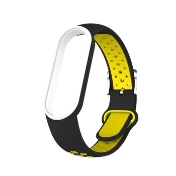 Příslušenství k chytrým hodinkám Strapido Mi Band 7/6/5 náhradní řemínek žlutý/černý/bílý
