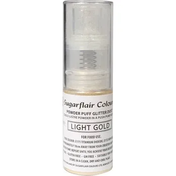 Sugarflair Třpytky v rozprašovači Light Gold (10 g) Bez E171 ▹