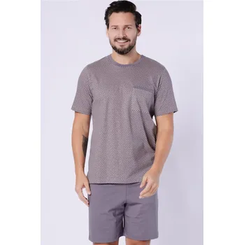 Pánské pyžamo Pyžamo Hotberg 1753 Matthew kr/r M-2XL STEEL M