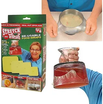 Dóza na potraviny Silikonové fólie na potraviny Stretch and Fresh, 4 ks