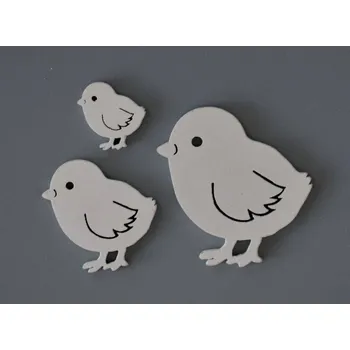 Dřevěné dekorace - KUŘÁTKO BÍLÉ - A1 - MALÉ - 2,9 x 3 cm
