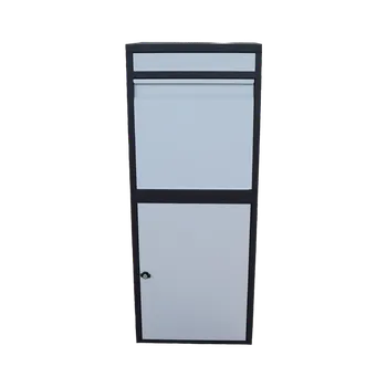 Poštovní schránka Box na balíky (410x385x1020mm) s přepadovou lištou na ochranu balíků, tloušťka 0.8mm) velikost balíku: 320x300x260mm, barva: Černé tělo + bílý vhod