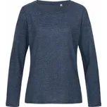 Stedman Volný dámský melírový pletený svetr s česanou vnější stranou Barva: modrá střední melír, Velikost: L