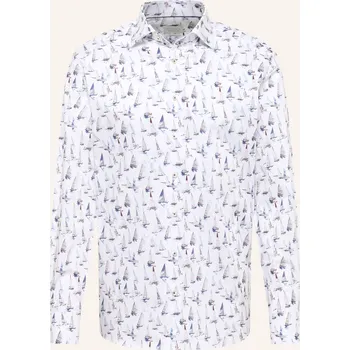 Pánská košile Eterna Pánská Košile Slim Fit, bílá / hnědá / modrá, 40