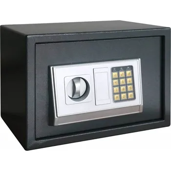 Trezor vidaXL Digitální trezor se zámkem Tmavě šedá 35 x 25 x 25 cm Ocel [42011307]