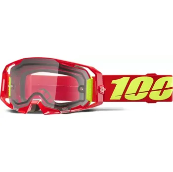 Motocyklové brýle Motokrosové / enduro brýle 100% ARMATIC ENDURO DUAL PENE ČERVENÁ s čirým dvojitým objektivem, 50070-10005 (motokrosové brýle, které nově definují pohodlí a vizuální čistotu)