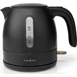 NEDIS Rychlovarná konvice | 1.0 l | Plast | Černá | Otočný o 360 stupňů | Skryté topné těleso | Řadič Strix® | Ochrana proti vaření nasucho