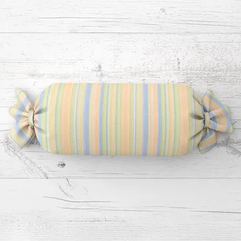 Dekorativní polštářek Polštář válec bonbon Sandra SA-734 Pastelově barevné proužky 15x40 cm