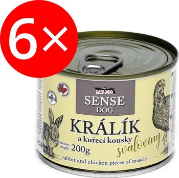 Krmivo pro psa Sokol Falco Sense Dog králík a kuře 6 × 200 g