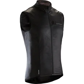 Cyklistická bunda VAN RYSEL Pánská větruodolná vesta na silniční cyklistiku Racer Ultralight černá 2XL ČERNÁ