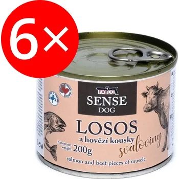 Krmivo pro psa Sokol Falco Sense Dog losos a hovězí 6 × 200 g