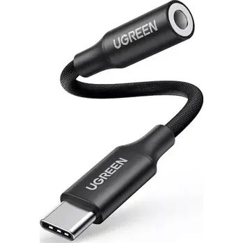 Audio kabel UGREEN AV161 Adaptér USB-C (M) - 3.5mm Jack (F) 0.1m černá (6957303856312)