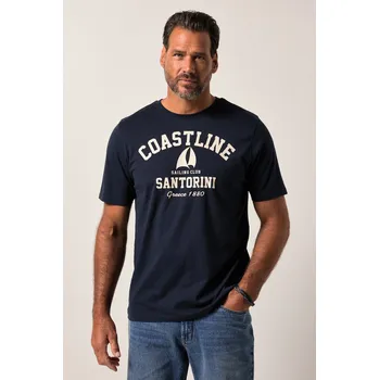 Pánské tričko JP1880, Plus size Tričko JP1880, krátké rukávy, kulatý výstřih, potisk, do 8XL pro plnoštíhlé nadměrná velikost, 840119130-1907, modrý, 8XL, Plus size oblečení, Oblečení pro vysoké muže, Nadměrné velikosti, Oblečení pro plnoštíhlé.