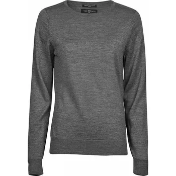 Dámský svetr Tee Jays Dámský merino svetr s kulatým výstřihem Barva: šedá melír, Velikost: XXL