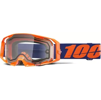 Motocyklové brýle Motokrosové / enduro brýle 100% ARMATIC ENDURO DUAL PENE NEON ORANŽOVÁ/MODRÁ s čirým dvojitým objektivem, 50070-10003 (motokrosové brýle, které nově definují pohodlí a vizuální čistotu)