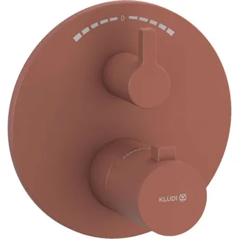 Vodovodní baterie Kludi Nova Fonte - Termostatická baterie pod omítku, pro 2 spotřebiče, matná cihlová 20810O515