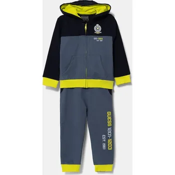 Kojenecká souprava Bavlněná tepláková souprava pro miminka Guess I5RG12.KA6R4.PPYA modrá 95X, vel. 68-76