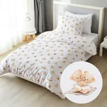 Dětské bavlněné ložní povlečení Sandra SA-732 Medvědí miminka na bílém Jednolůžko 140x200 a 70x90 cm