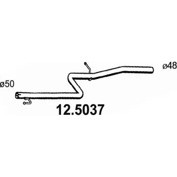 Výfukový systém Výfuková trubka ASSO 12.5037