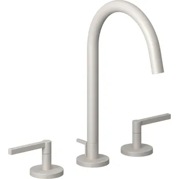 Vodovodní baterie Kludi Nova Fonte - Umyvadlová baterie s výpustí, 3-otvorová instalace, matná světle šedá 20143O215